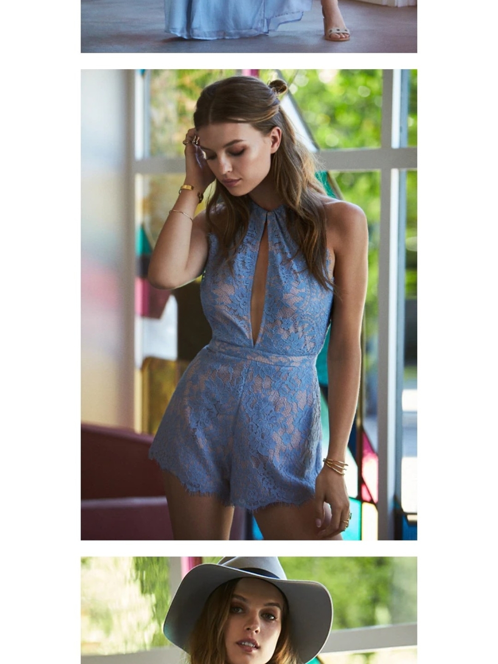 The Jetset Diaries x REVOLVE Secret Lace Romper in Blue Lagoon